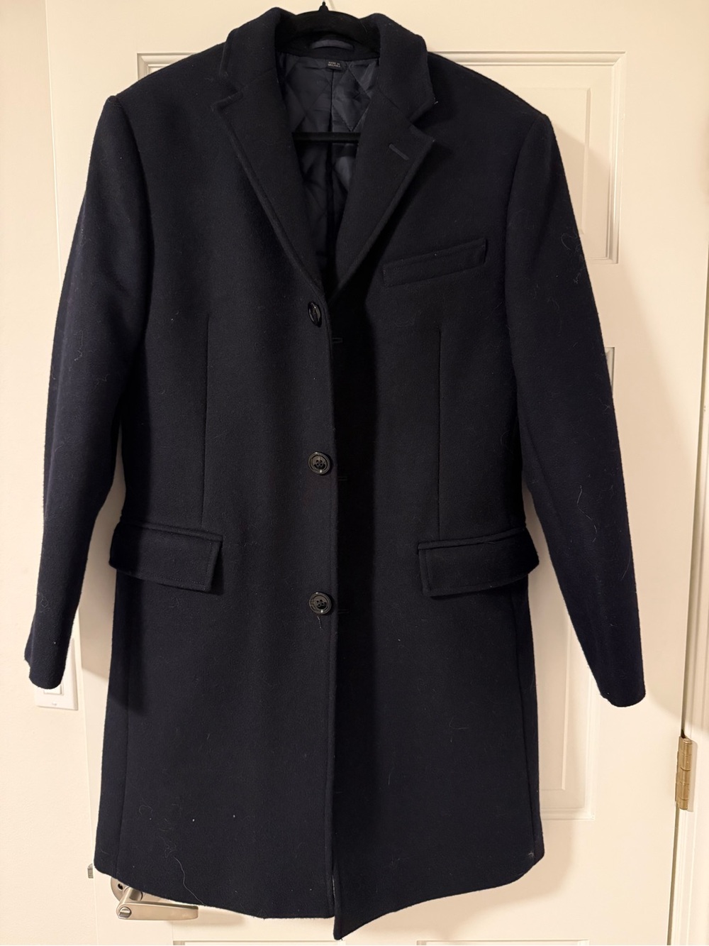 J. Crew Navy Blue Peacoat with Quilted Lining